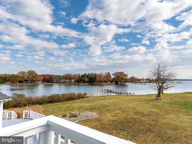 view of water feature featuring a boat dock