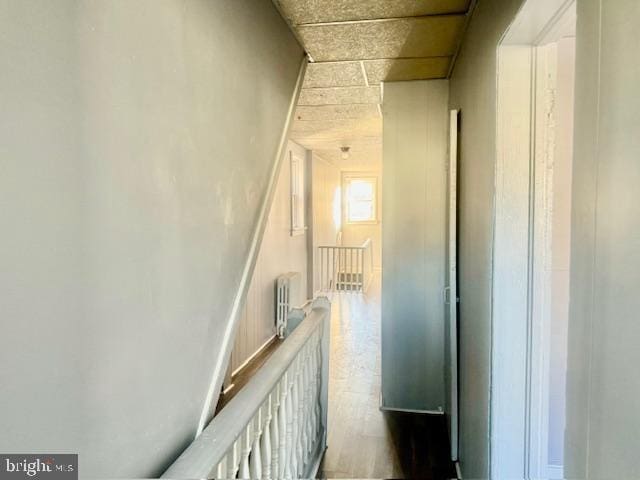 hallway with wood-type flooring