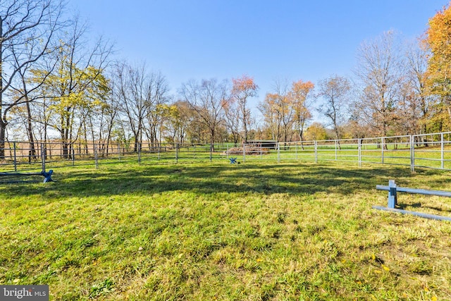 view of yard featuring a rural view