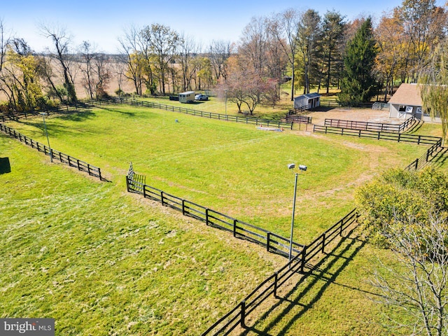 view of yard featuring a rural view