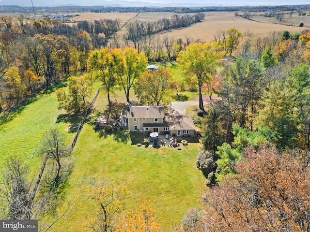 drone / aerial view featuring a rural view