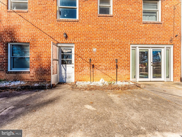 view of exterior entry with french doors