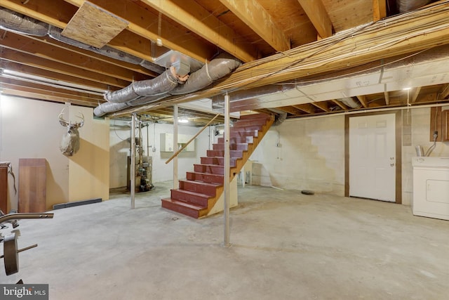 basement with washer / clothes dryer