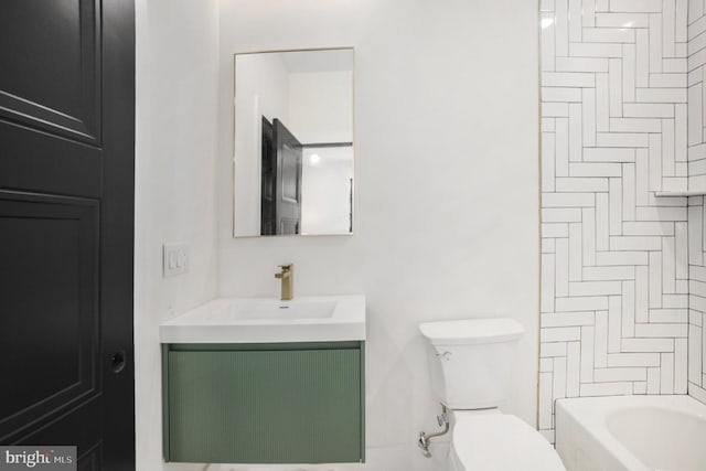 7519 Ridge Rdg Unit 204, Philadelphia, PA 19128 - bathroom with vanity, toilet, and bathtub / shower combination