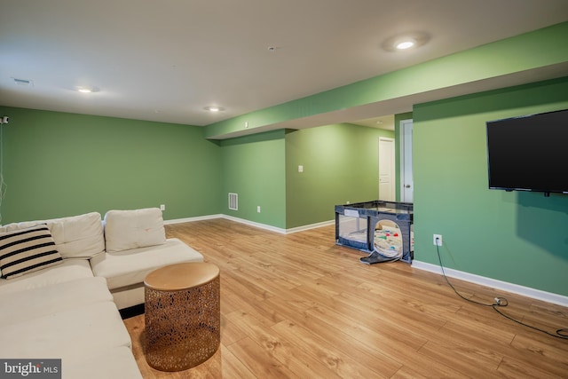 living room featuring hardwood / wood-style flooring