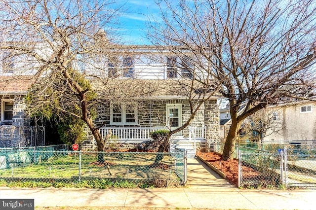 view of front of property with a porch