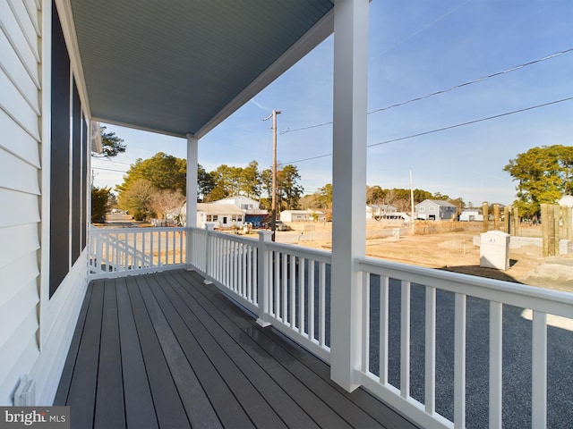 deck with covered porch