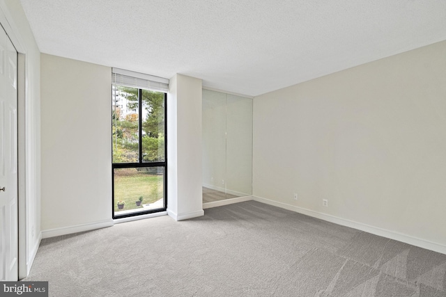 spare room with carpet floors and a textured ceiling