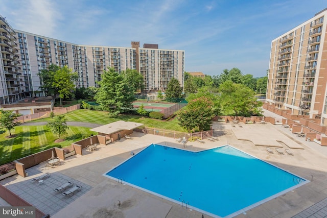 view of pool with a patio area