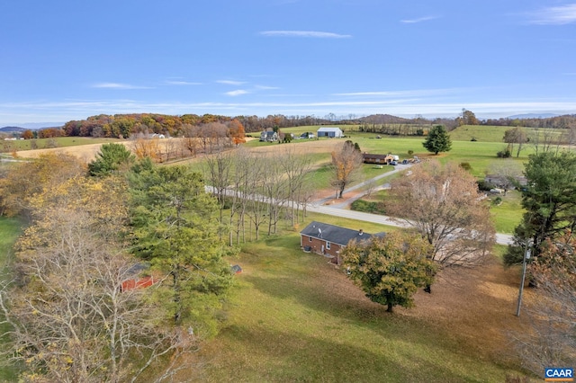 bird's eye view with a rural view