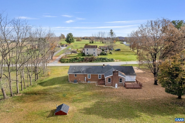 aerial view with a rural view