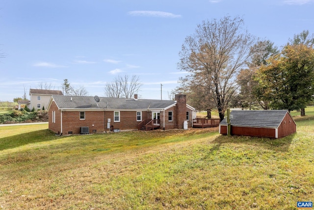 exterior space featuring a deck and central AC