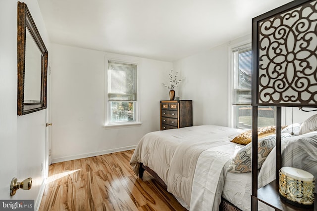 bedroom featuring light hardwood / wood-style floors