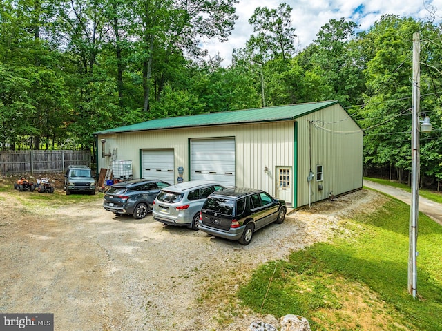 view of garage