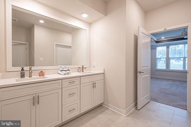 bathroom featuring tile patterned floors and vanity