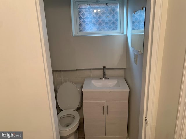 bathroom with toilet and vanity