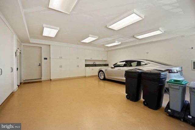 garage featuring sink