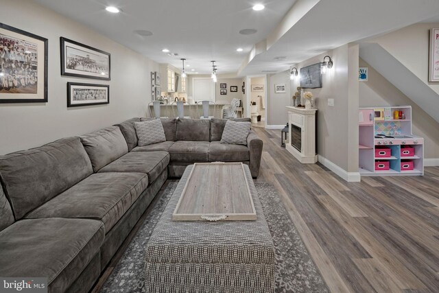 living room featuring hardwood / wood-style floors