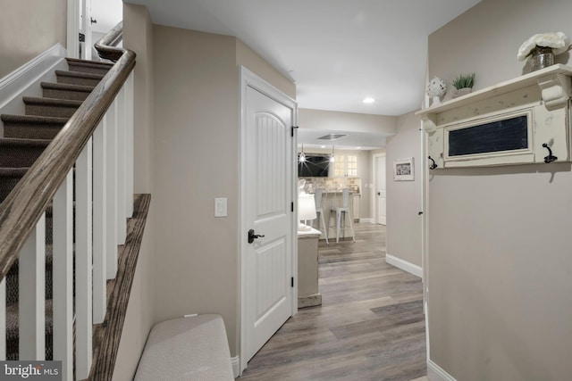 hallway featuring light hardwood / wood-style floors