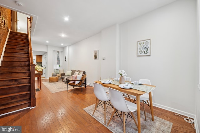 dining room with light hardwood / wood-style floors