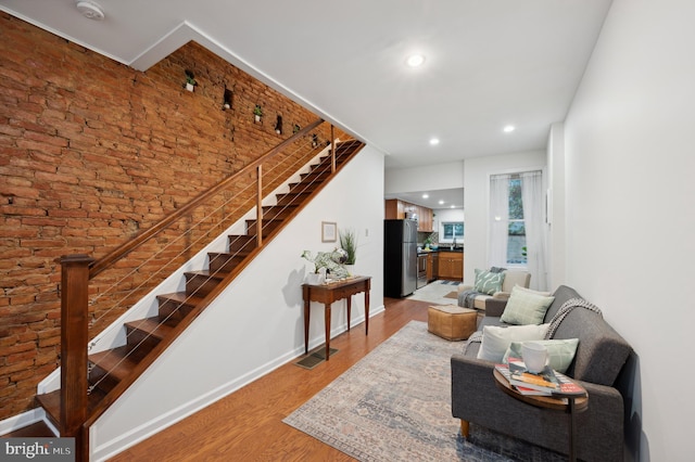 living room featuring hardwood / wood-style floors