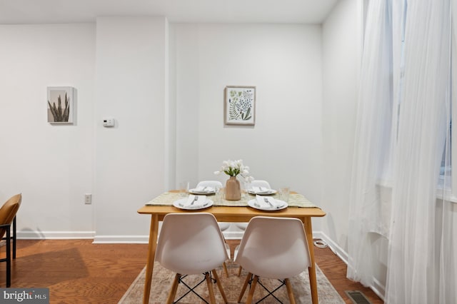 dining room with wood-type flooring