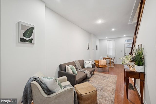 living room featuring hardwood / wood-style flooring