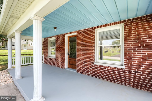 view of patio / terrace featuring covered porch