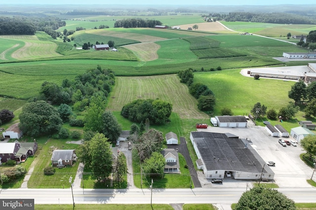 aerial view featuring a rural view