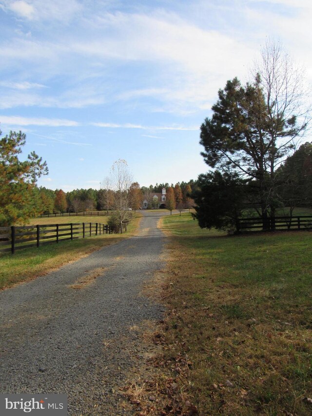 view of road featuring a rural view