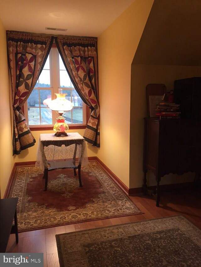 sitting room with light wood-type flooring