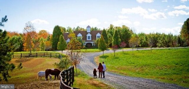 view of property's community with a rural view