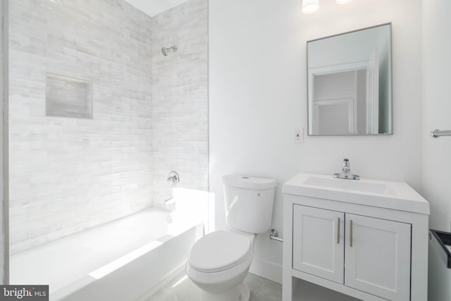 full bathroom featuring vanity, toilet, and shower / bath combination