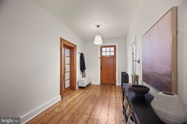 foyer entrance featuring light wood-type flooring