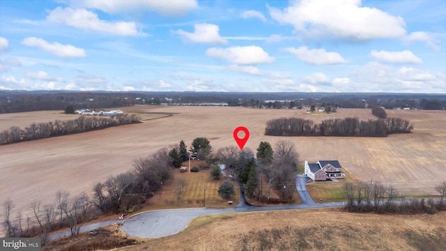 aerial view with a rural view