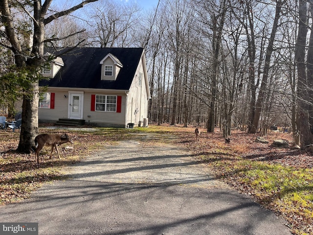 view of new england style home