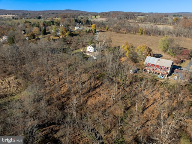 aerial view of property's location featuring rural landscape