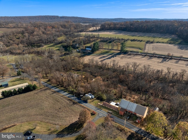 drone / aerial view with a rural view