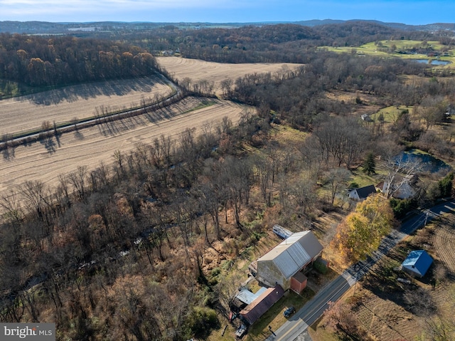 bird's eye view with a rural view