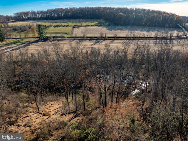 aerial view featuring a rural view