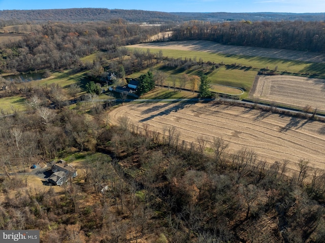 bird's eye view featuring a rural view