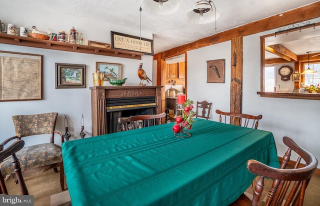 dining area with carpet floors