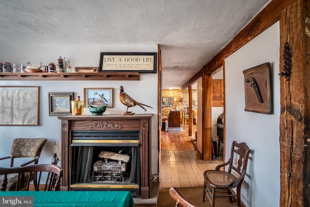 sitting room featuring tile patterned floors