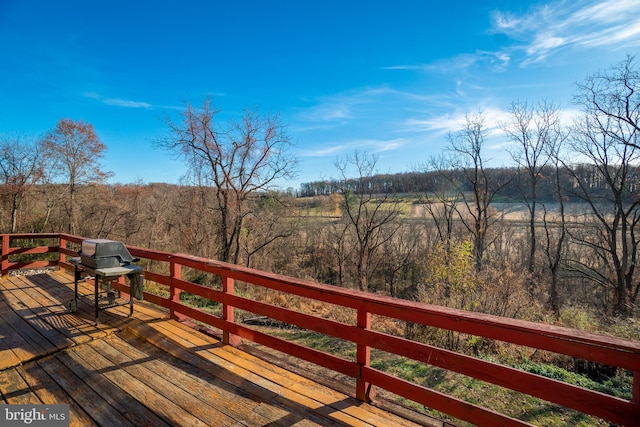 deck featuring area for grilling