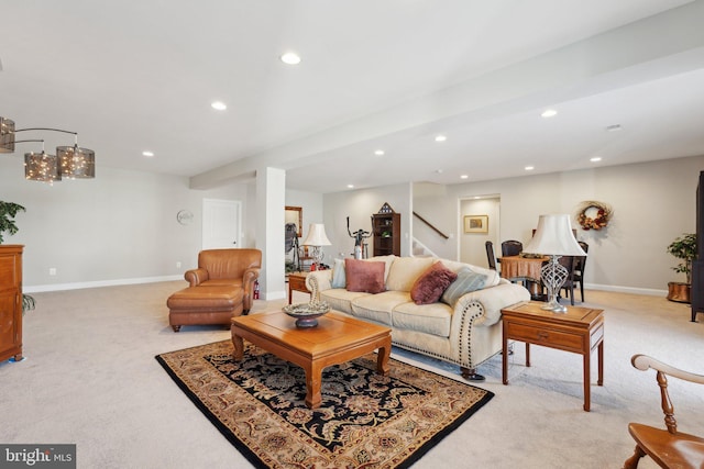 view of carpeted living room