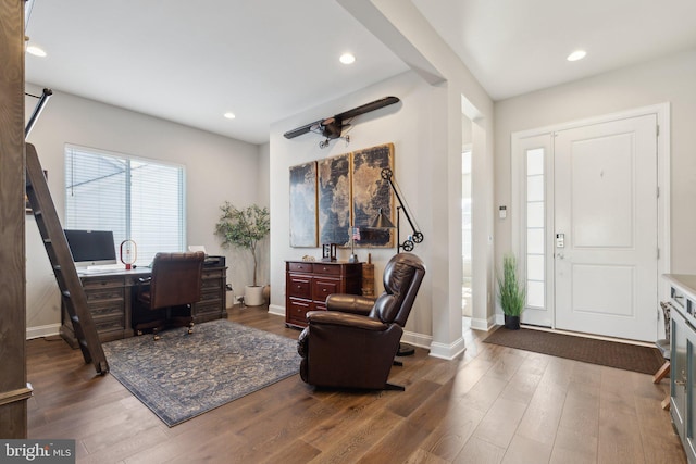 foyer featuring wood-type flooring