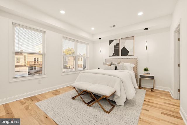 bedroom featuring light hardwood / wood-style flooring