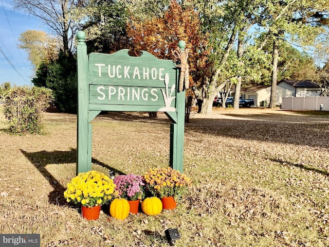 view of community sign