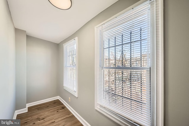 interior space with hardwood / wood-style floors