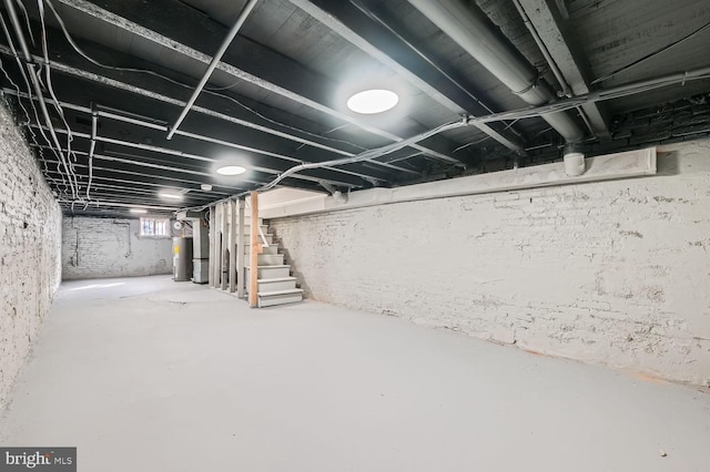 basement with electric water heater